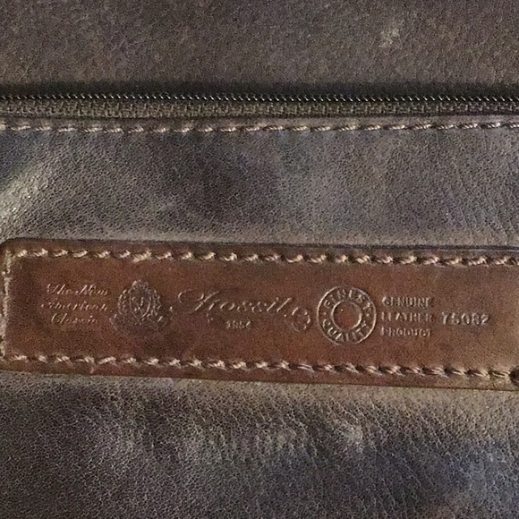 Vintage Fossil handbag, brown leather - Picture 12 of 16